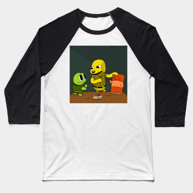 Frog Dog Log - Caravaggio Baseball T-Shirt by jareddweiss